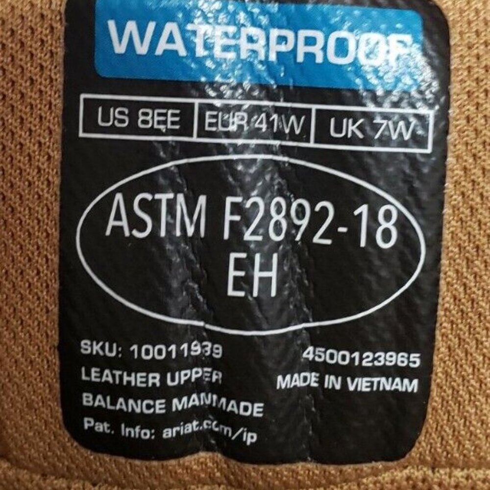 Ariat WorkHog 8 EE Waterproof Soft Toe Work Boots 10011939 $215 Brown Mens - Picture 11 of 13